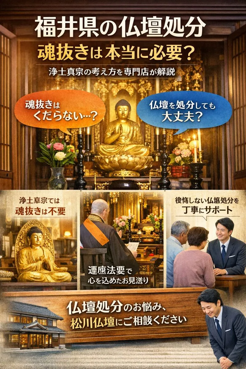 福井県の仏壇処分｜魂抜きは本当に必要？浄土真宗の考え方を専門店が解説