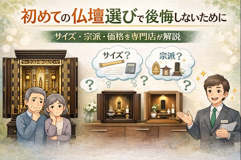 初めての仏壇選びで後悔しないために｜サイズ・宗派・価格を専門店が解説