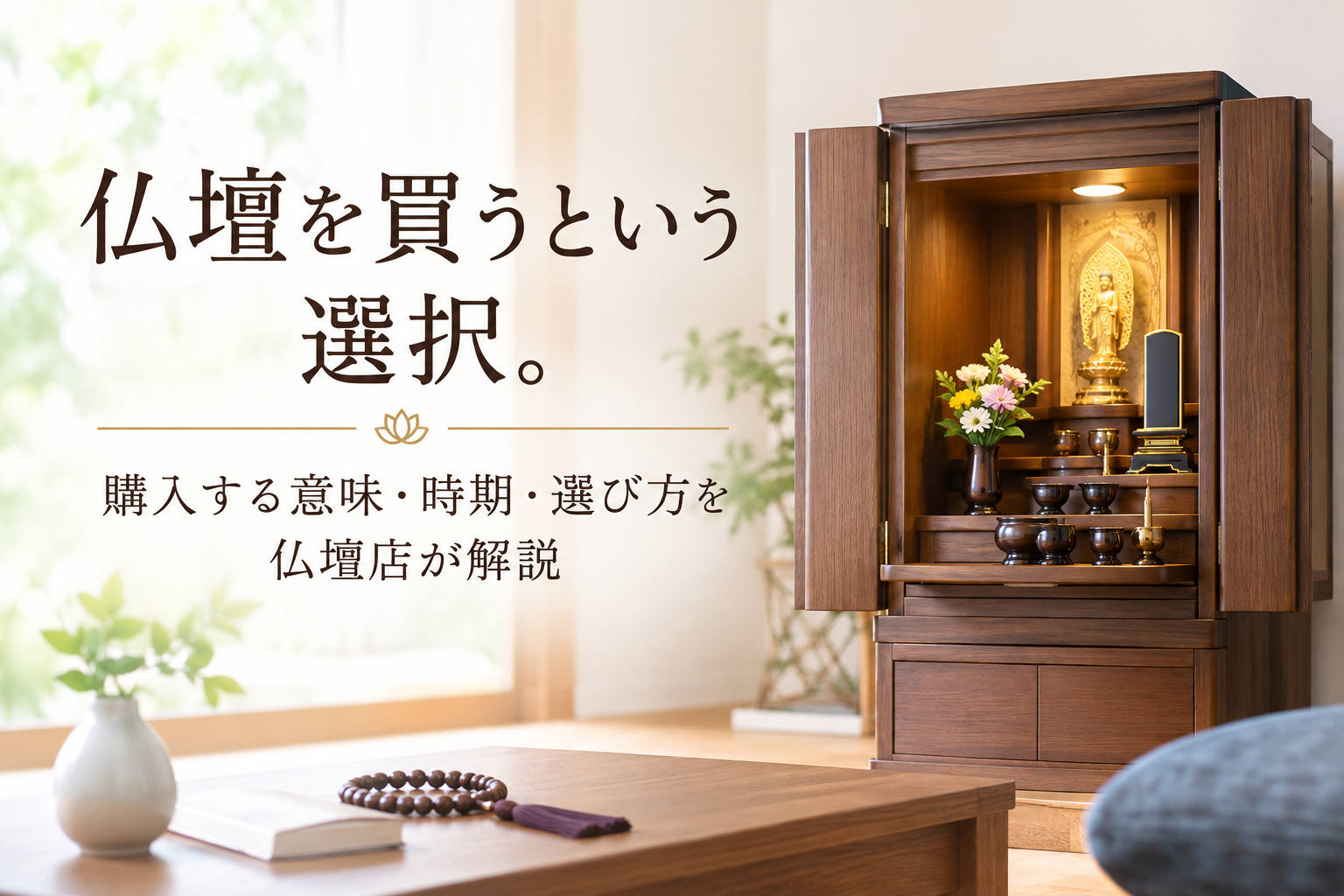 仏壇を買うという選択。購入する意味・時期・選び方を仏壇店が解説